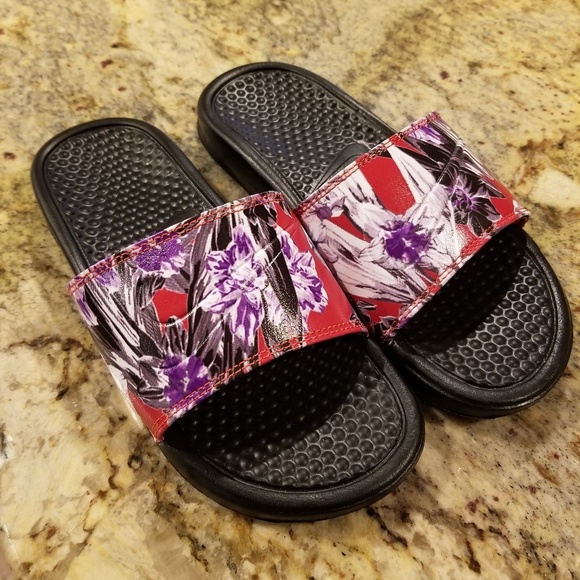 tropical nike slides